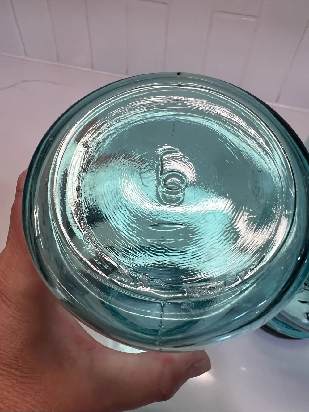 Vintage Blue Ball Perfect Mason Jars Lot Of 2 Quart Size With Zinc Lids